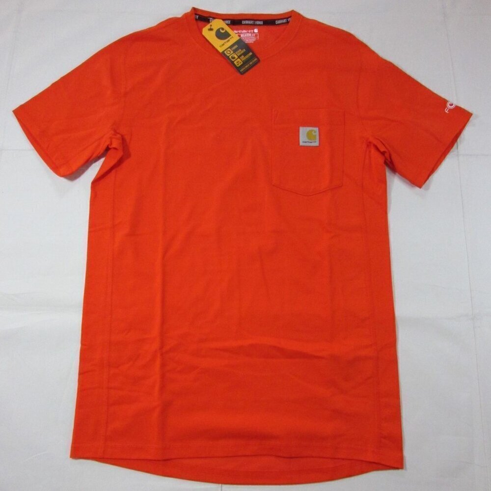 Carhartt Force Men's SM Short Sleeve Relaxed Fit Midweight Pocket T-Shirt Cherry